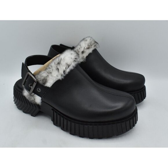 Sorel Womens Size 9 ONA AVE Black Sea Salt Leather Slip On Mules Clogs Shoes - Picture 3 of 13